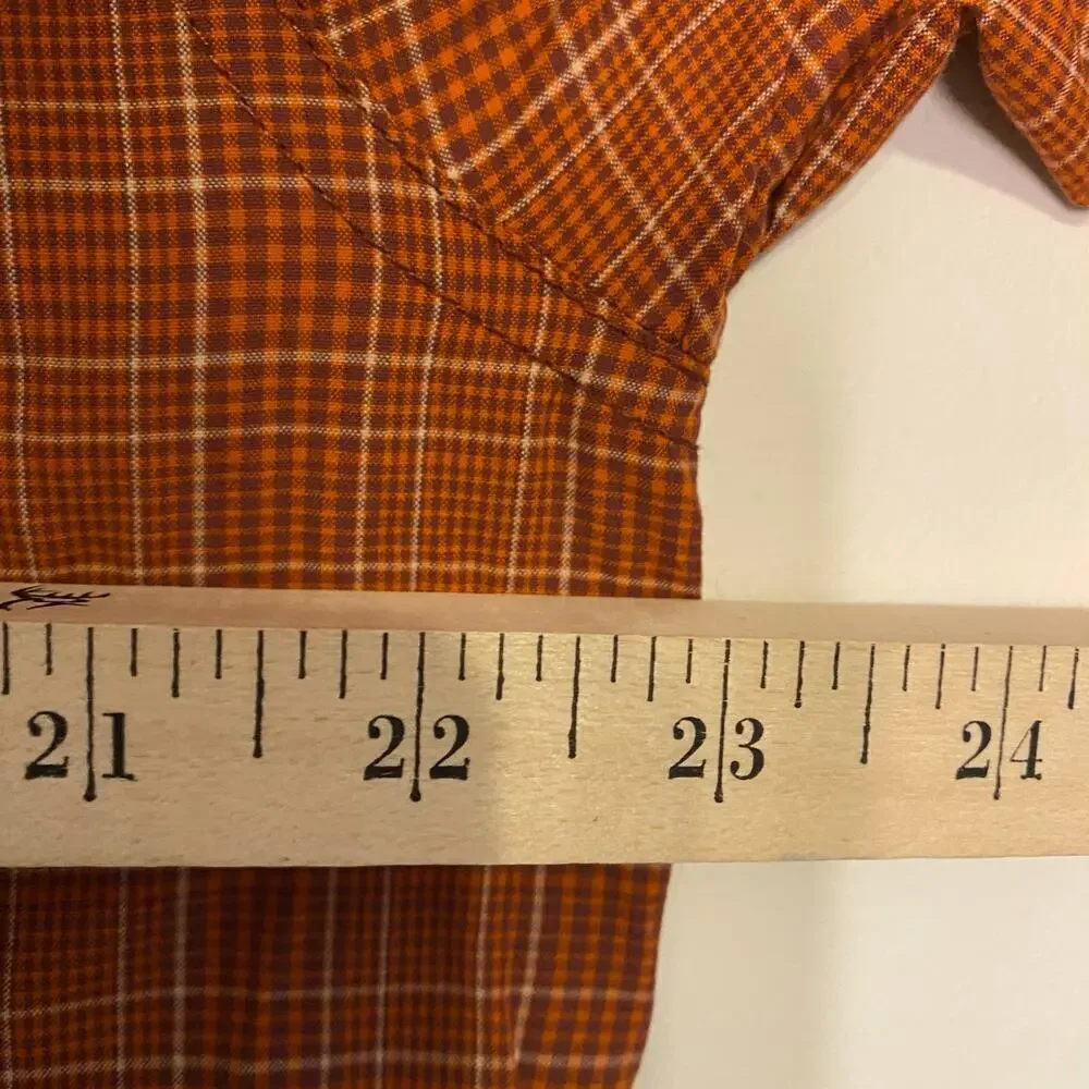 The North Face Orange Shirt Mens Long Sleeve Button Up Hike Fish Hunting Large